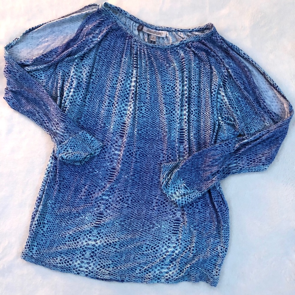 Jennifer Lopez Brand Blue Lizard Skin Print Top